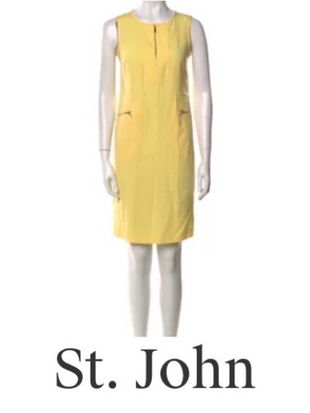 St. John Bright Yellow Sleeveless Shift Dress